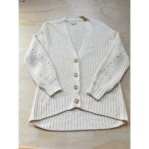 American Eagle Outfitters Cream Knit Button Front Cardigan Sweater Women XS